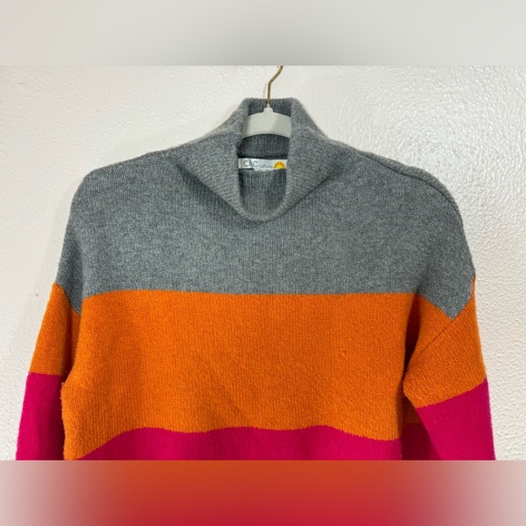 C&C California Wool Blend Multicolor Knit Turtleneck Pullover Sweater Women’s M - Picture 2 of 12